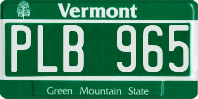 VT license plate PLB965