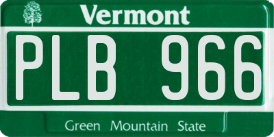 VT license plate PLB966