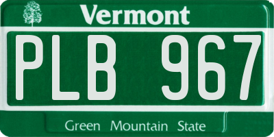 VT license plate PLB967
