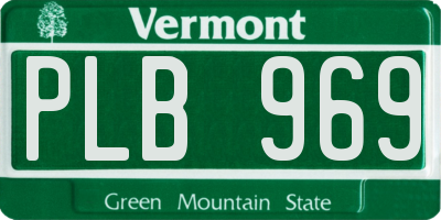 VT license plate PLB969