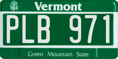 VT license plate PLB971