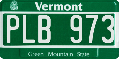 VT license plate PLB973