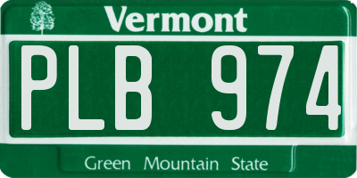 VT license plate PLB974