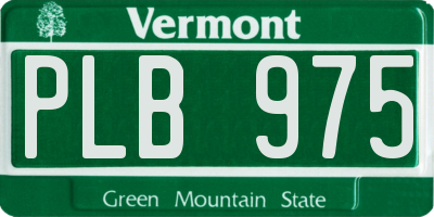 VT license plate PLB975