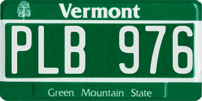 VT license plate PLB976
