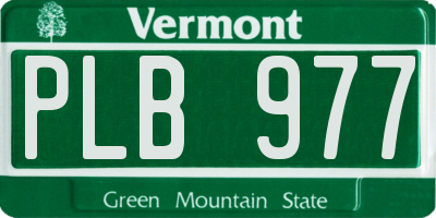 VT license plate PLB977
