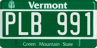 VT license plate PLB991