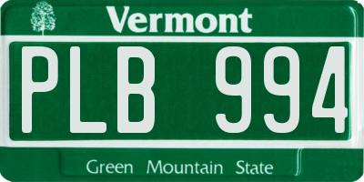 VT license plate PLB994