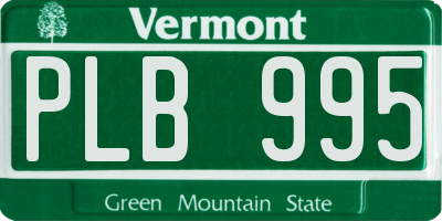 VT license plate PLB995