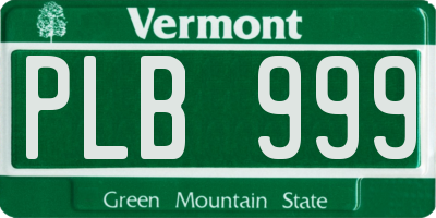 VT license plate PLB999