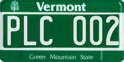 VT license plate PLC002