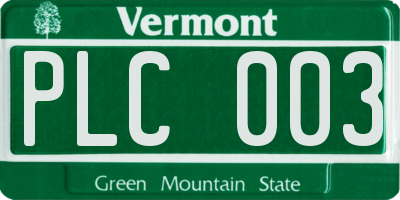 VT license plate PLC003