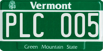 VT license plate PLC005