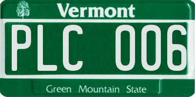 VT license plate PLC006