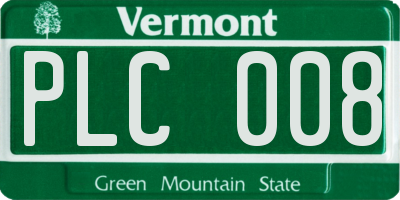 VT license plate PLC008