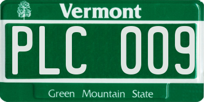 VT license plate PLC009