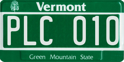 VT license plate PLC010