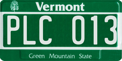 VT license plate PLC013