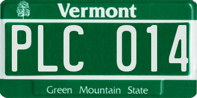 VT license plate PLC014