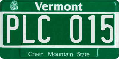 VT license plate PLC015
