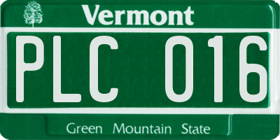 VT license plate PLC016