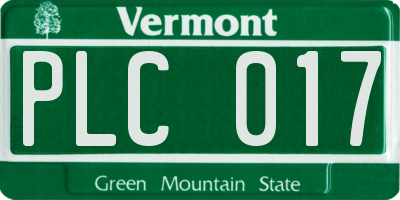 VT license plate PLC017