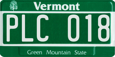 VT license plate PLC018