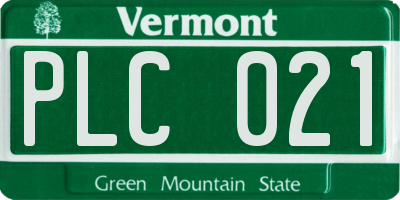 VT license plate PLC021