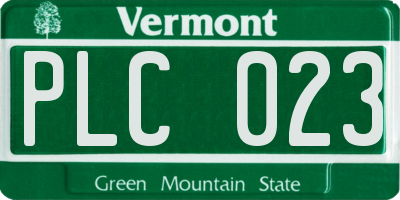VT license plate PLC023