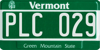 VT license plate PLC029