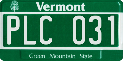 VT license plate PLC031