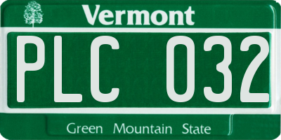VT license plate PLC032