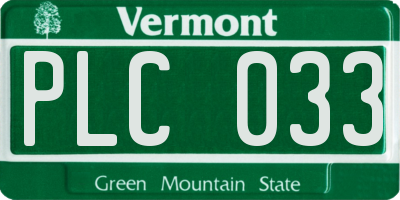 VT license plate PLC033