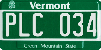 VT license plate PLC034
