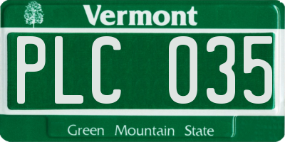 VT license plate PLC035