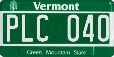 VT license plate PLC040