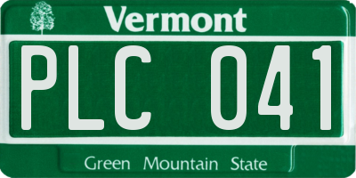 VT license plate PLC041