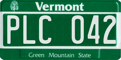 VT license plate PLC042