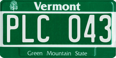 VT license plate PLC043