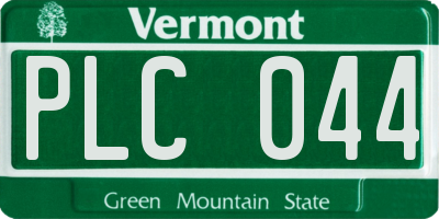 VT license plate PLC044