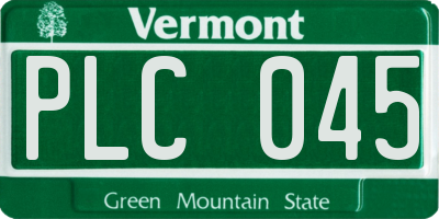 VT license plate PLC045