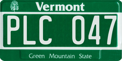 VT license plate PLC047