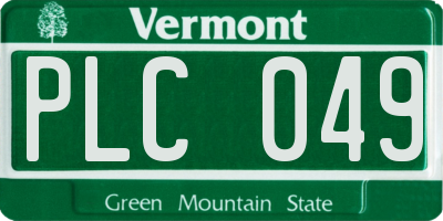 VT license plate PLC049