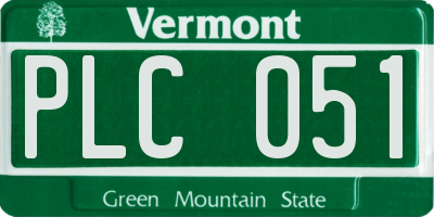 VT license plate PLC051
