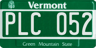 VT license plate PLC052