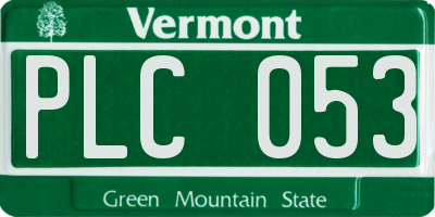 VT license plate PLC053
