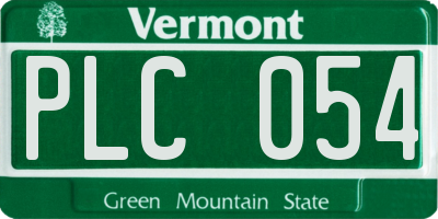 VT license plate PLC054