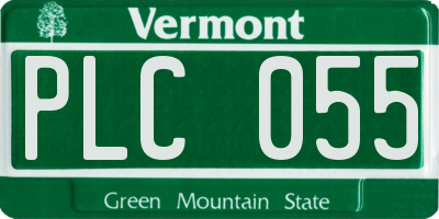 VT license plate PLC055