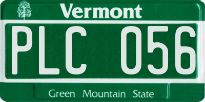 VT license plate PLC056