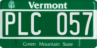 VT license plate PLC057